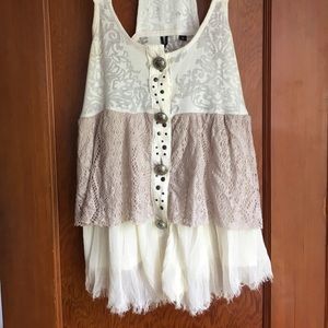 Rare lacy tank top. BKE boutique. MADE IN USA